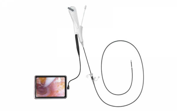 Disposable video feeding tube + Portable image processor
